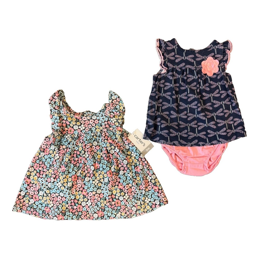 Carters Baby Girl Clothes Lot 3 Months Dresses Outfits Summer Floral Bundle New